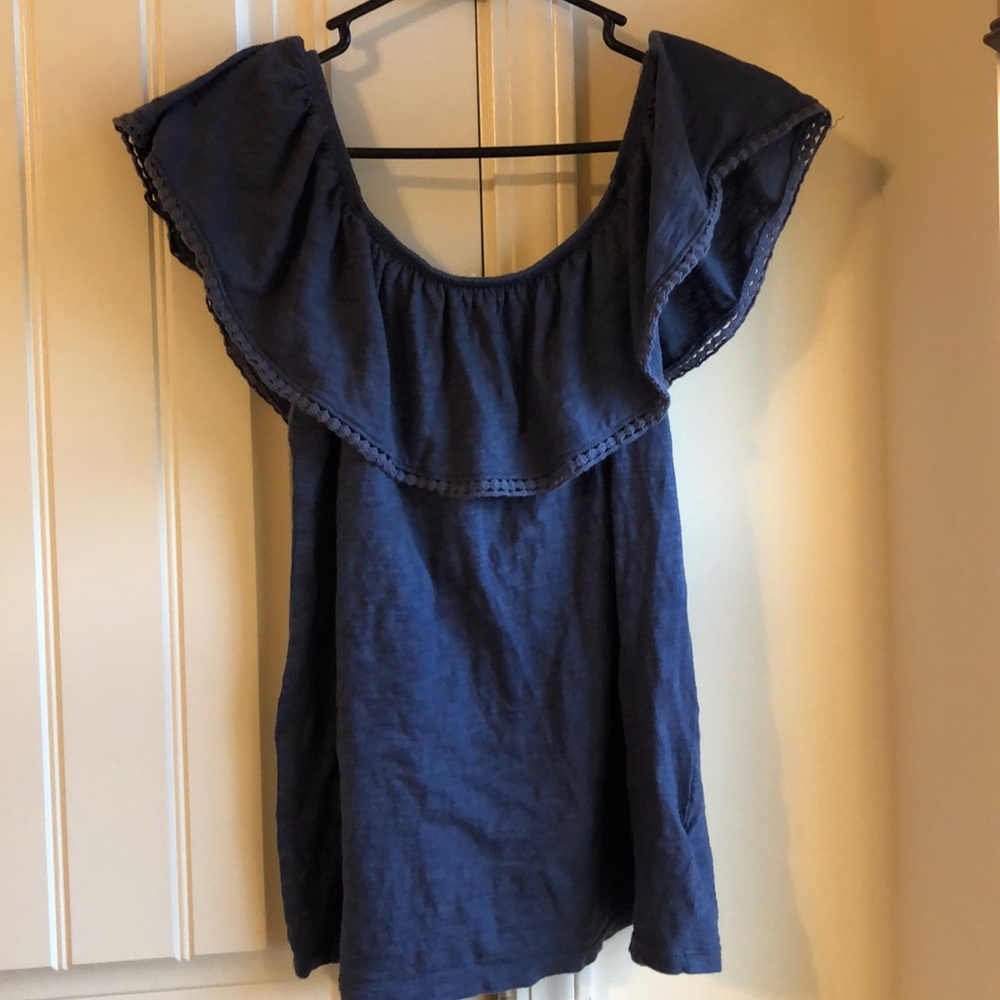 Blue off the shoulder top